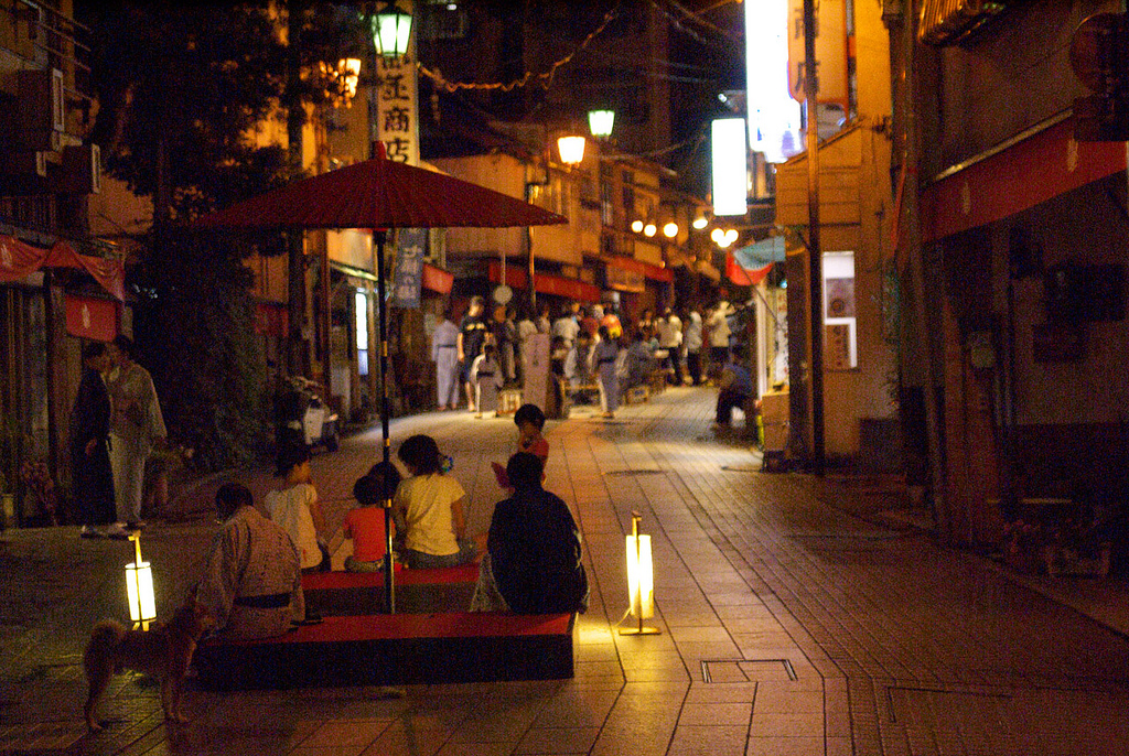 The night festival of Shibu-onsen town