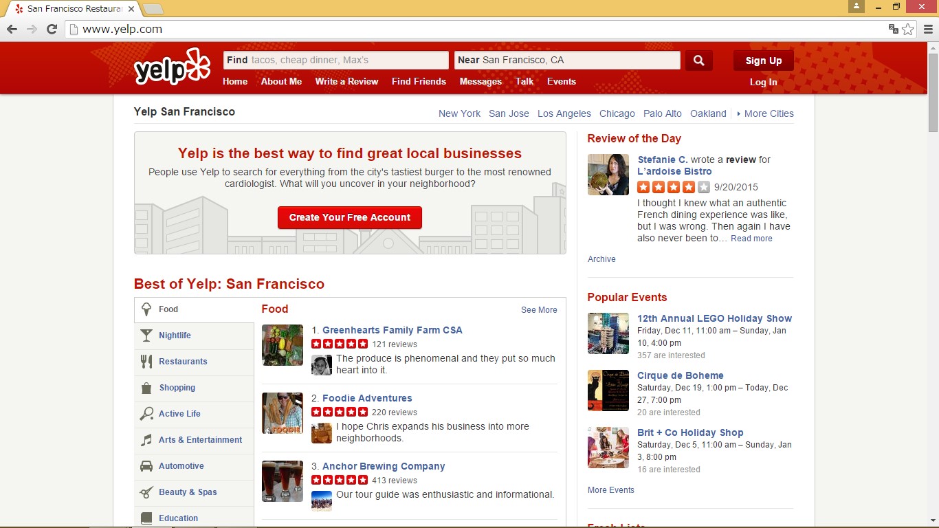 yelp search defaults to chicago